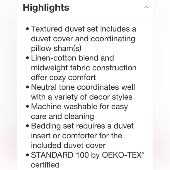 HEARTH & HAND NWT 3pc linen blend duvet set -jet gray -king - Picture 5 of 8